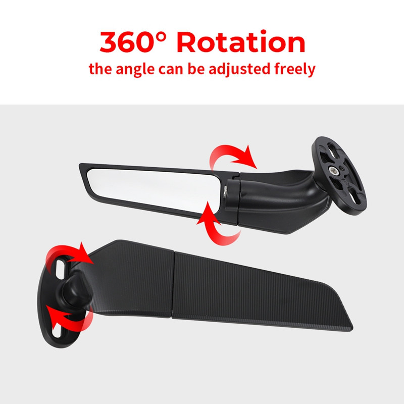 Modifikuoti motociklo galinio vaizdo veidrodžiai, priekiniai sparnai, reguliuojami besisukantys šoniniai veidrodėliai, skirti Yamaha YZF R1 R6 R25 R3 R125 R15 Suzuki GSXR