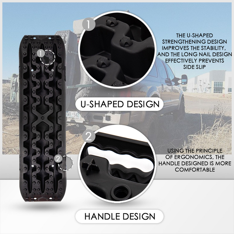 Lanțuri de zăpadă în afara bordului mașinii 10T Placă antiderapante de autosalvare Echipament de urgență cu auto-conducere Asistență la tracțiune cu nisip noroiat