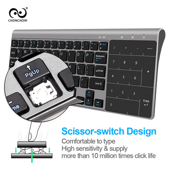 Μίνι ασύρματο πληκτρολόγιο 2,4 Ghz Touchpad Protable Office USB Keyboard Air Mouse για Mac Παράθυρο υπολογιστή 7/10 Vista Android Smart TV Box