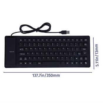 Гъвкава мека силиконова клавиатура с 85 клавиша Водоустойчива прахоустойчива настолна USB навиваща се клавиатура за компютър, лаптоп, преносим компютър