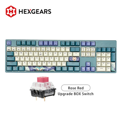 HEXGEARS GK707 PBT Keycaps Tastatură mecanică Kailh comutator de schimb la cald 87/104 taste Tastatură pentru jocuri Tastatură USB pentru PC GK715