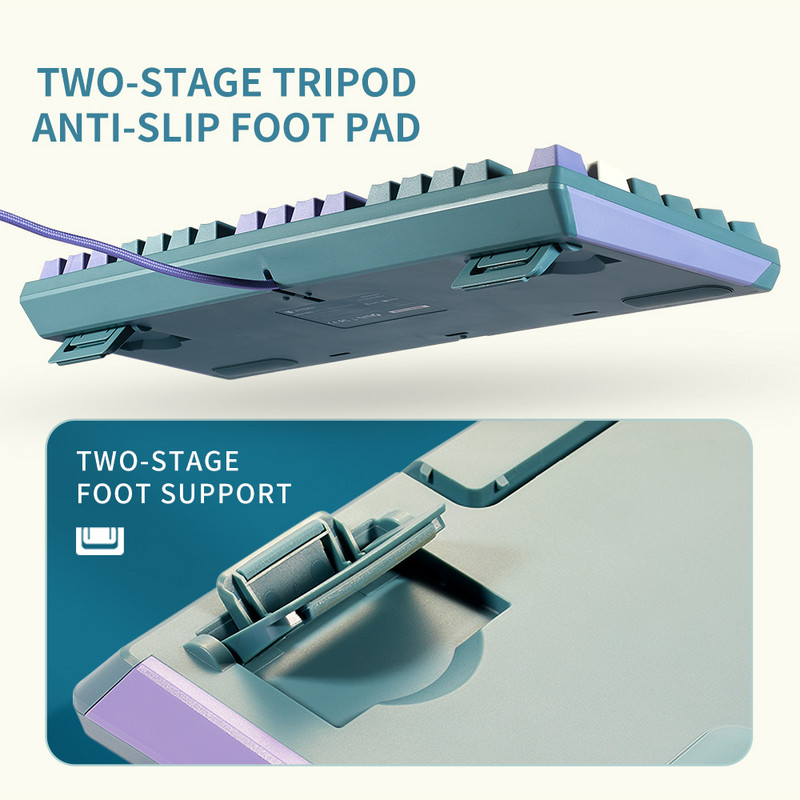 HEXGEARS GK707 PBT Keycaps Tastatură mecanică Kailh comutator de schimb la cald 87/104 taste Tastatură pentru jocuri Tastatură USB pentru PC GK715