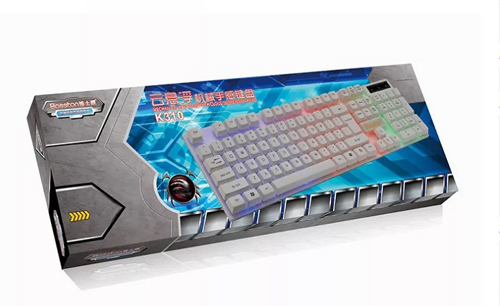 Vânzare caldă LED Desktop Computer Gaming Sensare mecanică Tastatură Laptop Suspensie neagră Keycaps port USB