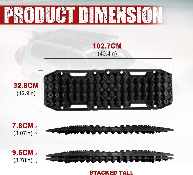 2 tk Taastamise veojõulauad Sisseehitatud Jack Base Offroad Track painutatav 120 kandevõime 10 tonni kontuurramp kahe teraga