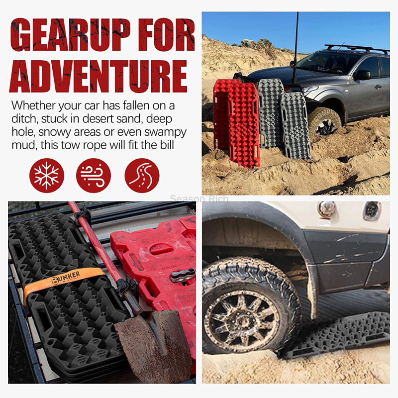 2 tk Taastamise veojõulauad Sisseehitatud Jack Base Offroad Track painutatav 120 kandevõime 10 tonni kontuurramp kahe teraga