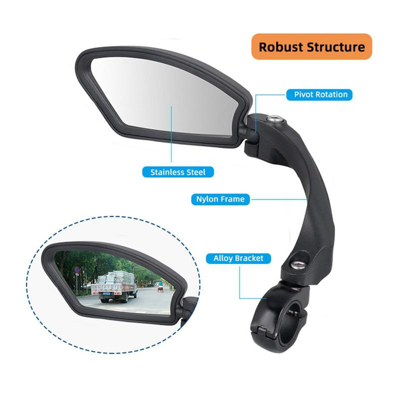 Ghidon Oglindă pentru bicicletă Oglindă rotativă reglabilă pentru bicicletă Oglindă universală pentru biciclete pentru biciclete de drum Biciclete de munte Motociclete