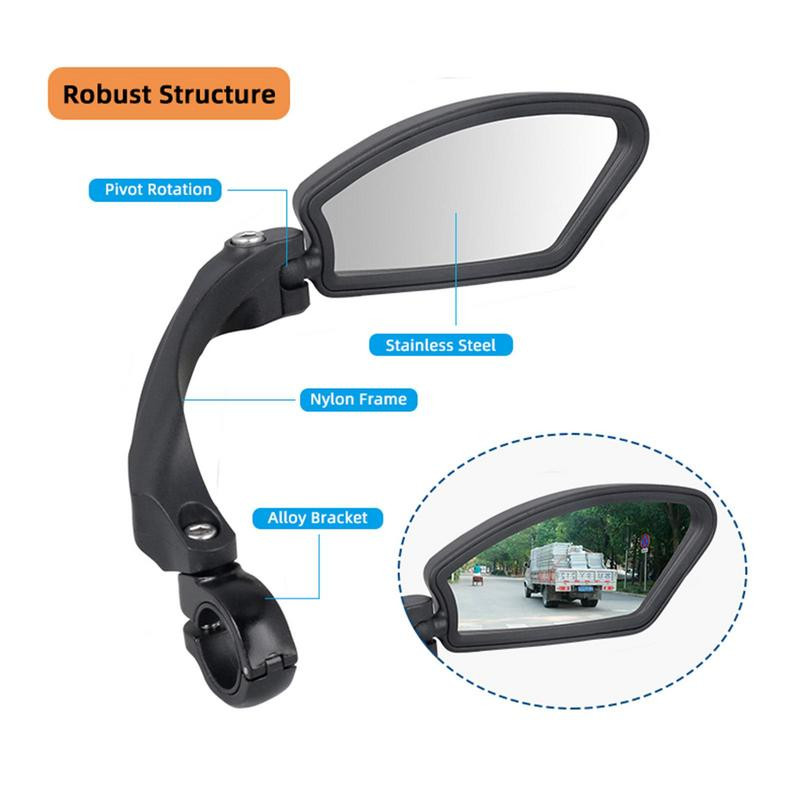 Ghidon Oglindă pentru bicicletă Oglindă rotativă reglabilă pentru bicicletă Oglindă universală pentru biciclete pentru biciclete de drum Biciclete de munte Motociclete