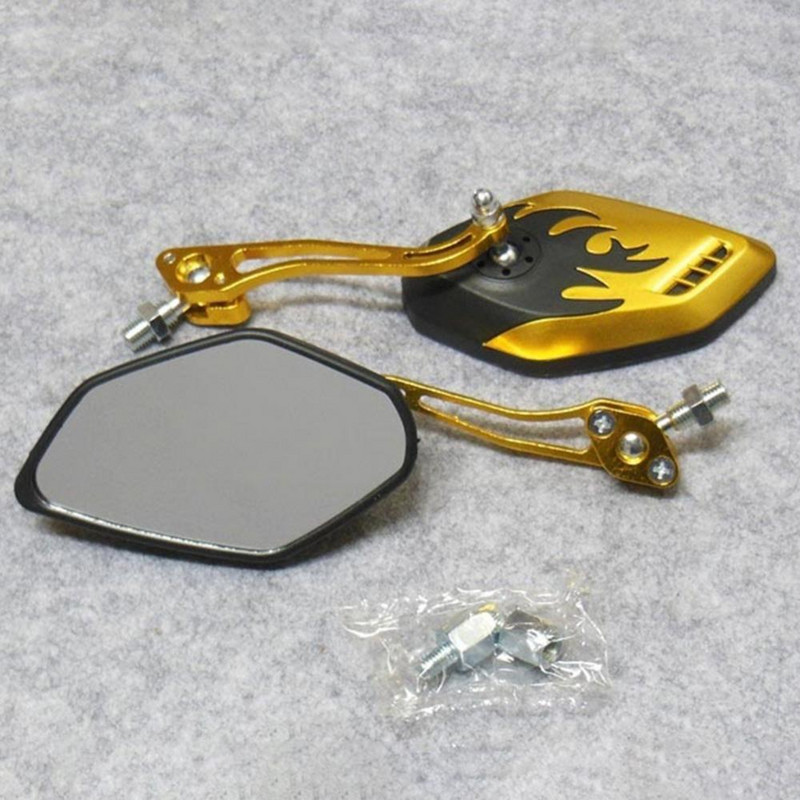 2 vnt / rinkinys 8/10 mm motociklo paspirtukas motociklo vairo tvirtinimo galinio vaizdo veidrodžiai