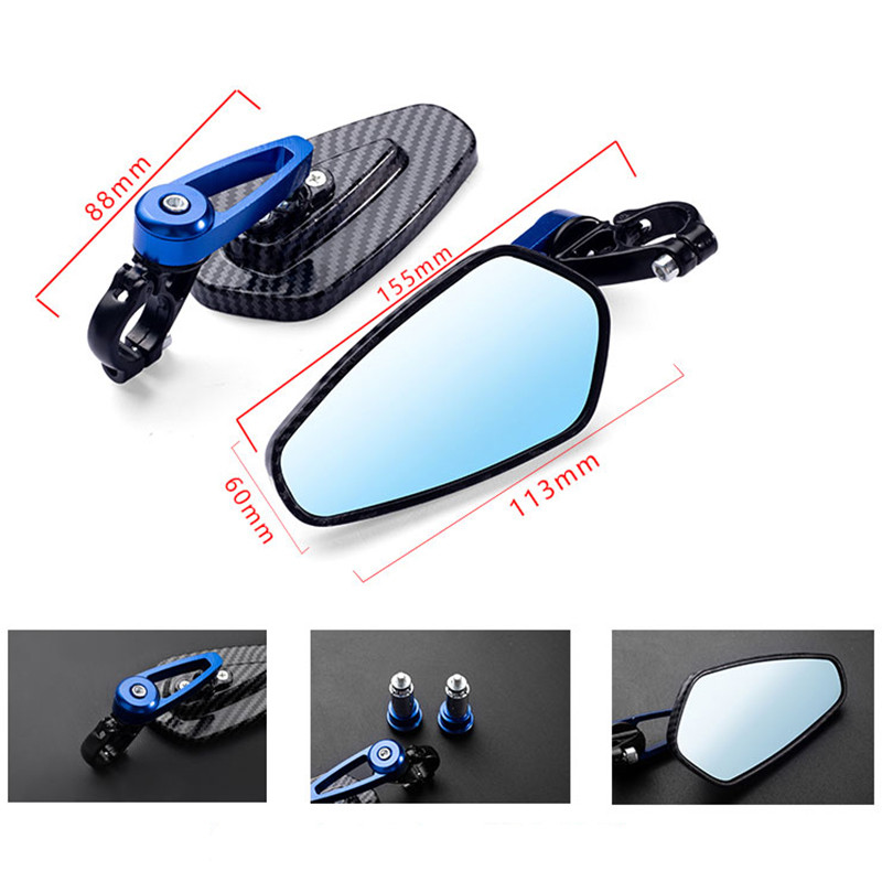 Oglinzi spate cu capăt de bară 7/8" 22mm Accesorii pentru motociclete Scutere pentru motociclete Oglinda retrovizoare Oglinzi laterale Moto pentru Cafe Racer