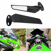 Modifikuoti motociklų veidrodžiai, skirti Kawasaki Ninja 250 300 400 650 H2 H4 Reguliuojamas besisukantis galinio vaizdo vėjo pasukamas šoninis veidrodėlis