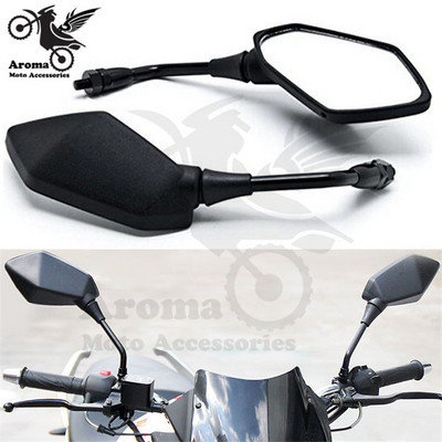 10mm 8mm csavar fekete univerzális dirt pit bike visszapillantó tükrök motocross alkatrész ATV Terep motoros visszapillantó tükör KTM-hez husqvarna honda suzuki yamaha xj6 ybr 125 tdm 850 xt 600 motoros kiegészítők moto tükrök