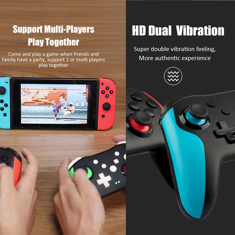 Controler wireless Bluetooth 2.4G 2 buc pentru Nintendo Switch Pro PC TV Box Smart Phone Tablet PS3 Tesla Shock Joystick Gamepad