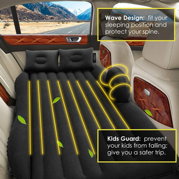 Αέρα αυτοκινήτου Φουσκωτό στρώμα ταξιδιού Κρεβάτι Universal για Πίσω Κάθισμα Πολυλειτουργικός Καναπές Αερό κρεβάτι Μαξιλάρι Εξωτερικού Χατάκι Κάμπινγκ με Αέρα