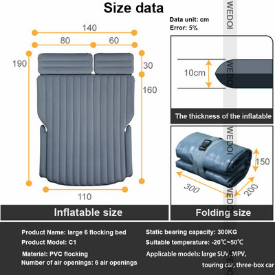 Saltea gonflabilă pentru mașină 2022 pentru Tesla Model Y Pernă portabilă pentru pat de camping pentru accesorii Tesla Model 3