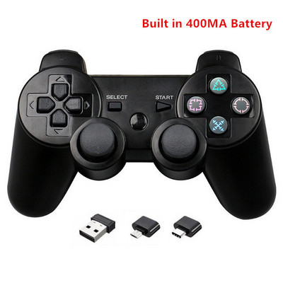 Joystick controler de jocuri wireless 2.4G cu micro adaptor USB OTG la pentru PC/TV, cutie/telefon cu Android/tabletă Gamepad autentic