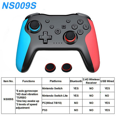 Controler wireless transparent Bluetooth pentru Nintendo Switch Pro PC PS3 TV BOX Joystick LED Noctilucent Lag-Free Gamepad 2.4G