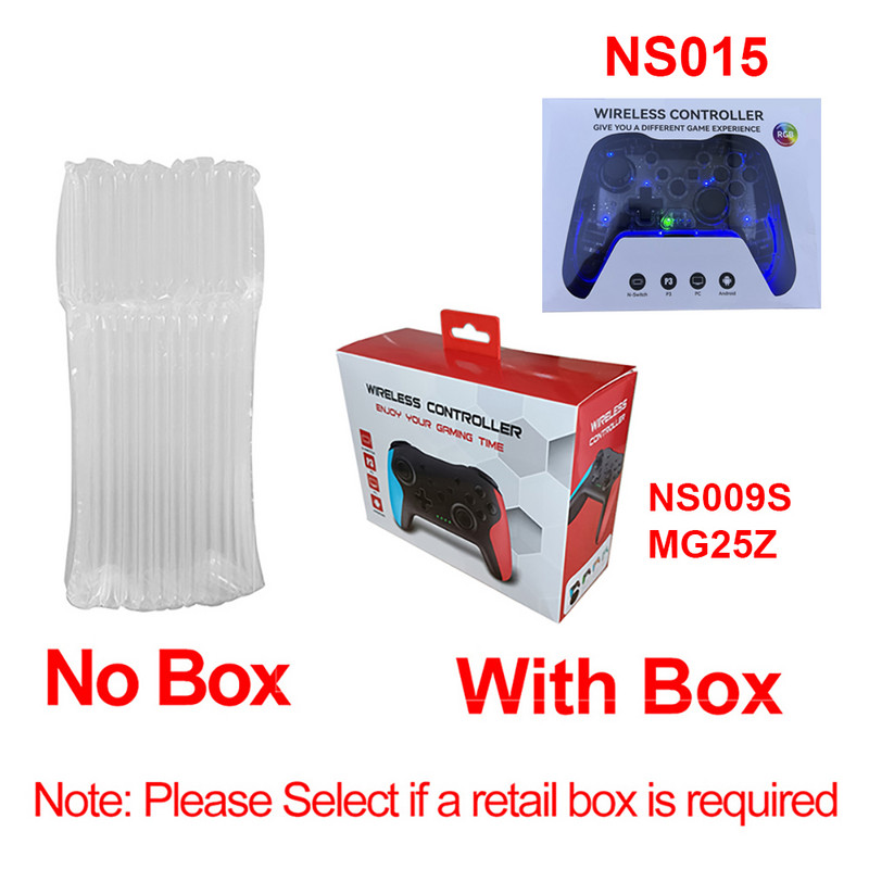 Controler wireless transparent Bluetooth pentru Nintendo Switch Pro PC PS3 TV BOX Joystick LED Noctilucent Lag-Free Gamepad 2.4G