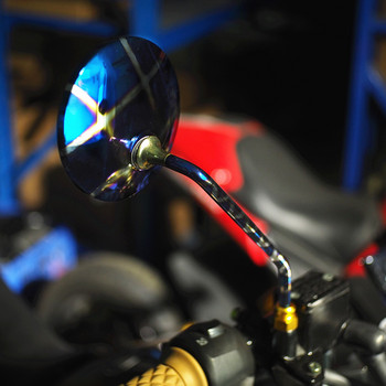Аксесоари за мотоциклети Горящо титаниево огледало от неръждаема стомана Модифицирано огледало за обратно виждане Подходящо за 10 мм монтажни отвори Огледало