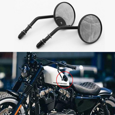 1 чифт мотоциклетно огледало за обратно виждане 8 мм черно кръгло огледало за обратно виждане Мото аксесоари