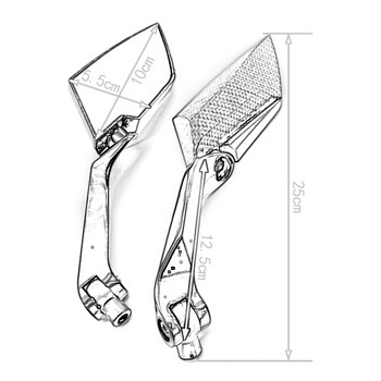 8 mm 10 mm Мотоциклет Скутер E-Bike Странични огледала за обратно виждане Универсален за Chopper Cruiser Bobber Yamaha Honda Kawasaki Suzuki