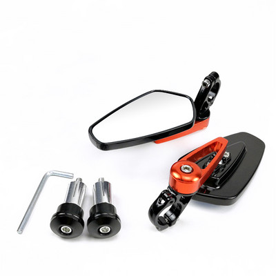 7/8" 22 mm strypo galo galiniai veidrodėliai Motociklų priedai Motociklų paspirtukai Galinio vaizdo veidrodėlis Šoninio vaizdo veidrodžiai Moto Cafe Racer