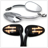 Integrált nyíl LED-es irányjelző tükör Harley Davidson CVO Limited VRSCAW V-ROD króm utángyártott motor alkatrészeihez