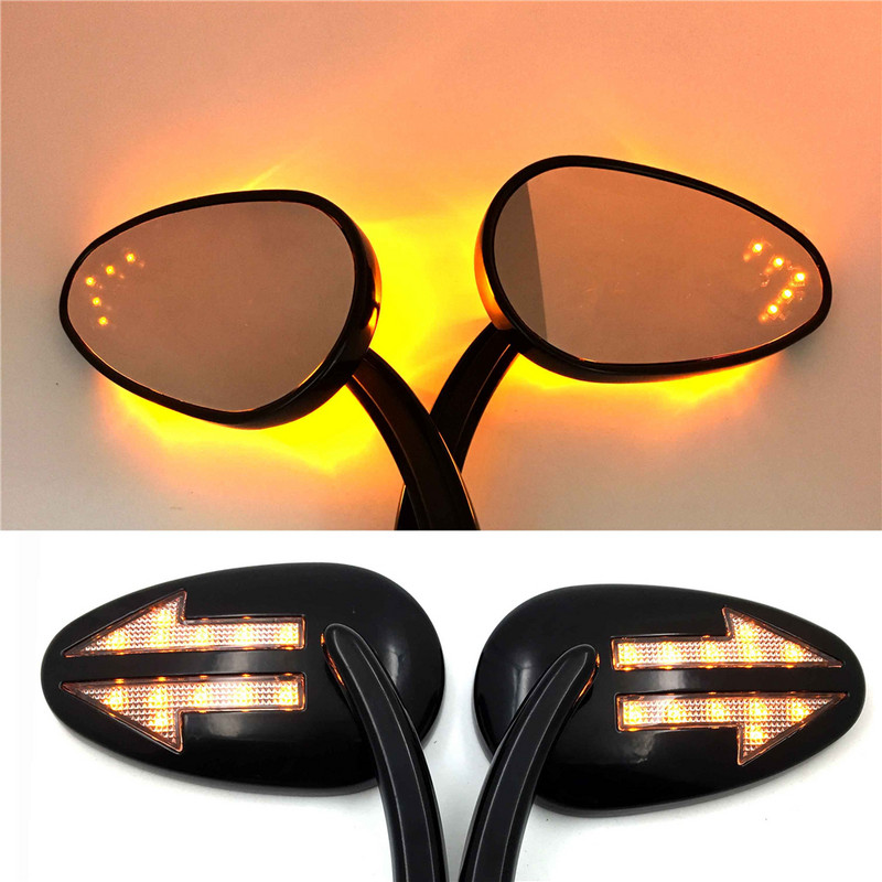 Integrált nyíl LED-es irányjelző tükör Harley Davidson CVO Limited VRSCAW V-ROD króm utángyártott motor alkatrészeihez