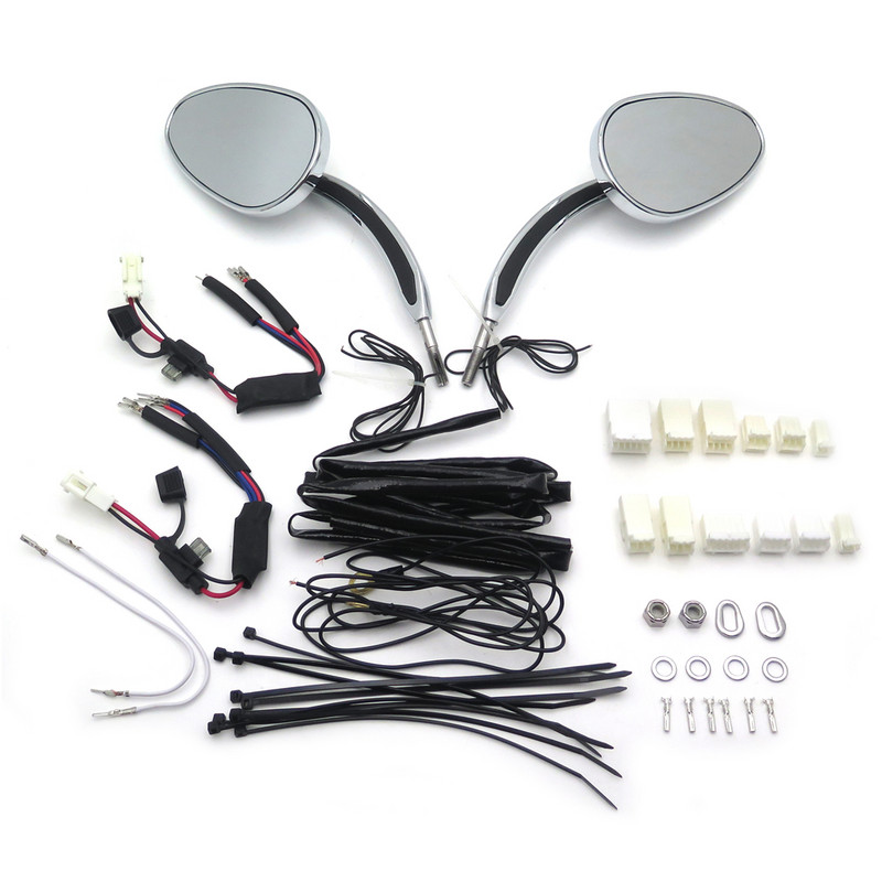 Integrált nyíl LED-es irányjelző tükör Harley Davidson CVO Limited VRSCAW V-ROD króm utángyártott motor alkatrészeihez