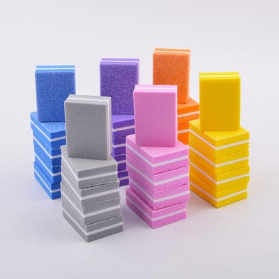 10/20/30/50Pcs Coloful Nail Sponge File Nail Buffer Block Buffing Sanding Professional Nail Tools Διπλής όψης μανικιούρ πεντικιούρ