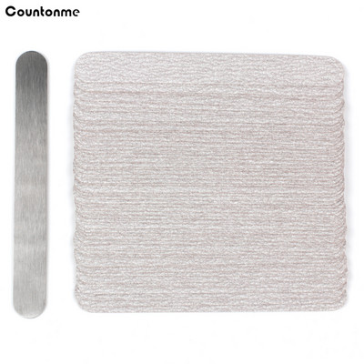 13,5 cm Mini 50 vnt. nuimami buferiniai trinkelės 100/180/240 keičiamos nagų dailės dildės, skirtos manikiūrui, patvarios rankenos metalinių dildelių poliruoklis