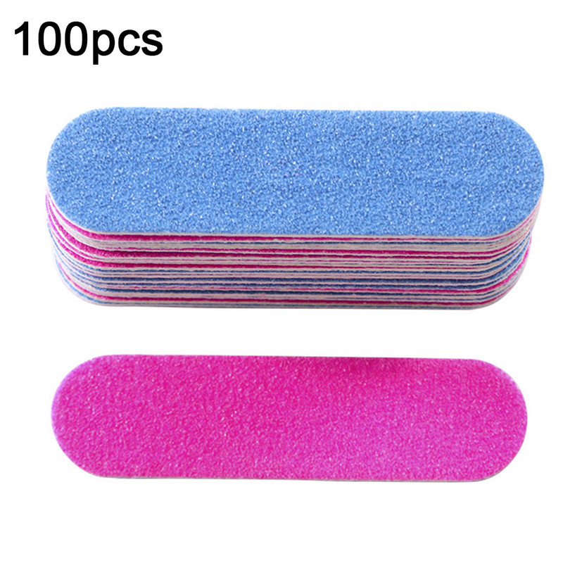 100 tükki ühekordselt kasutatav liivapaberist küüneviil jäätunud pind Kerge kahepoolne kristallist poleerimisviil korduvkasutatav