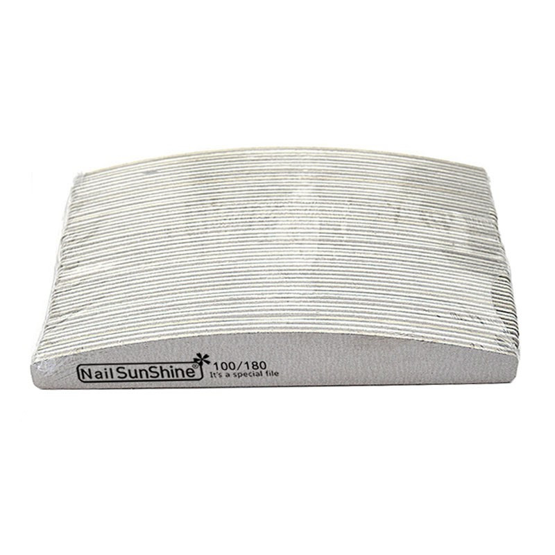 10 kom Drveni brusni papir Half Moon turpija za nokte 180/240 Profesionalna šmirgl ploča za manikuru Pufer Sivi čamac Dvostrani drveni puferi