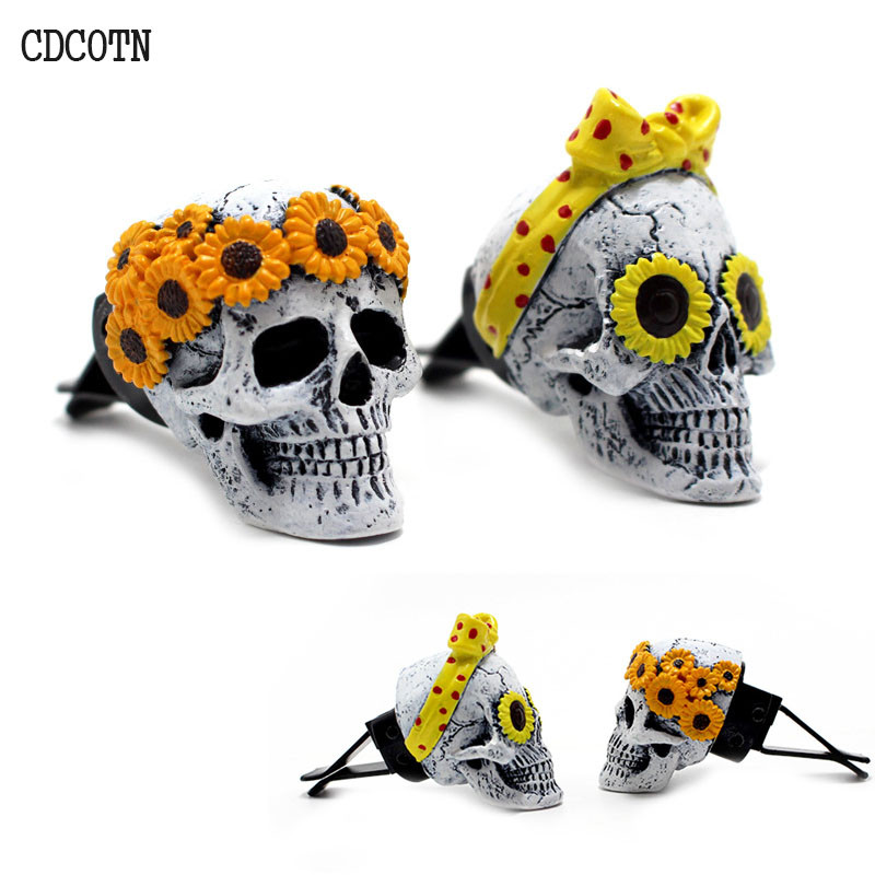 Odorizant creativ pentru mașină, rășină, craniu, aer condiționat automat, ieșire de aer pentru parfum, clemă de decorare, ornamente, cadouri de parfum pentru mașină