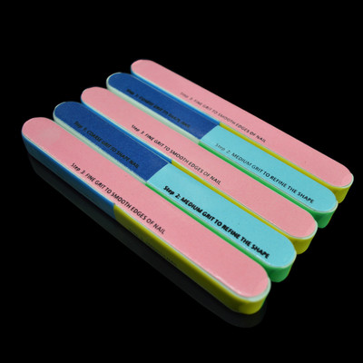 5 bucăți/lot blocuri de tampon acrilic pentru unghii cu burete neon pilă pentru unghii pedichiură, manichiură, sfaturi de înaltă calitate, lac de unghii, kit de strălucire cu nisip cu 7 laturi