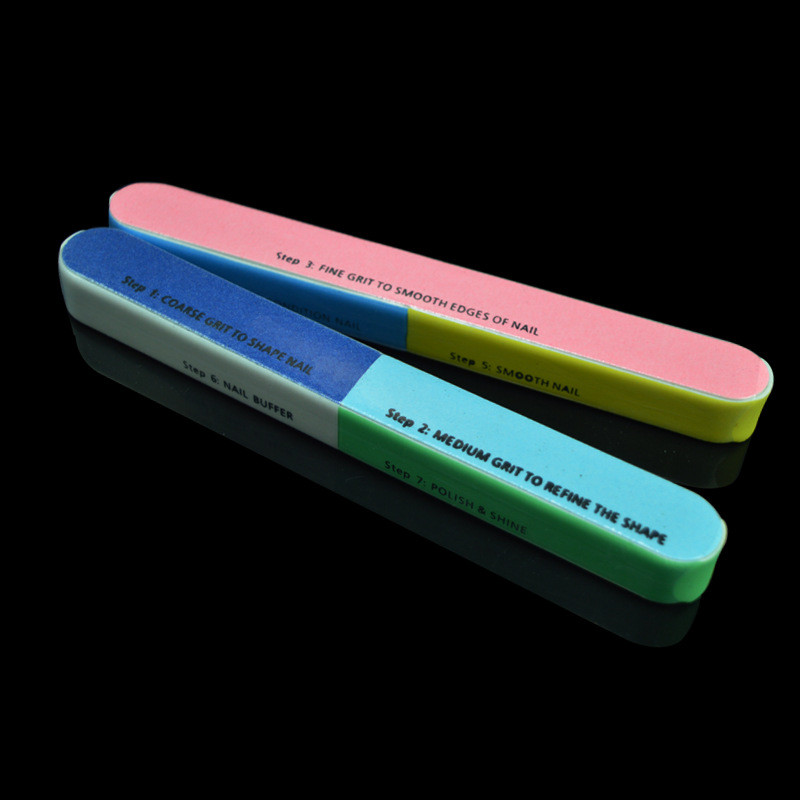 5 bucăți/lot blocuri de tampon acrilic pentru unghii cu burete neon pilă pentru unghii pedichiură, manichiură, sfaturi de înaltă calitate, lac de unghii, kit de strălucire cu nisip cu 7 laturi