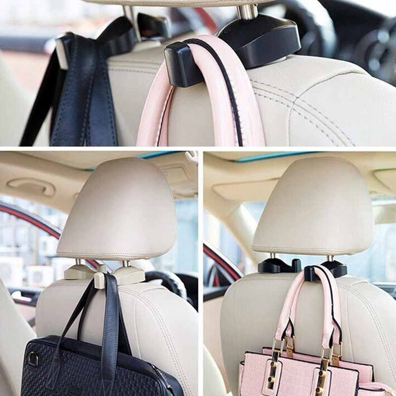 ALWAYSME Pachet de 4 bucăți cârlige pentru tetieră pentru scaune auto pentru scaunele din spate