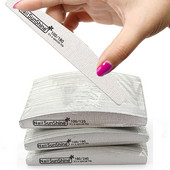 50 buc/lot pile de unghii profesionale din lemn 100/180 o jumătate de lună felie subțire pile de unghii șmirghel șlefuit manichiură pile tampon instrumente