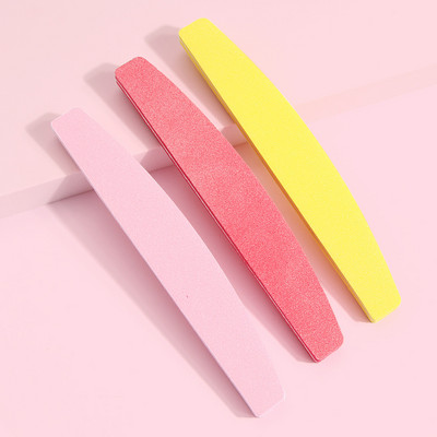 Set 3 piese de șlefuit pentru manichiură bucată de burete pilă de unghii Fată coreeană în formă de jumătate de lună nisip de spălat Eva burete șlefuit