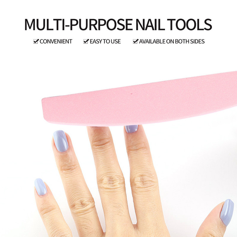 Set 3 piese de șlefuit pentru manichiură bucată de burete pilă de unghii Fată coreeană în formă de jumătate de lună nisip de spălat Eva burete șlefuit