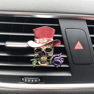 Craniu de flori Accesorii pentru mașină Decor interior Odorizant pentru mașină Priză automată Clip de parfum Miros de mașină Miros pentru ornamente auto Cadouri