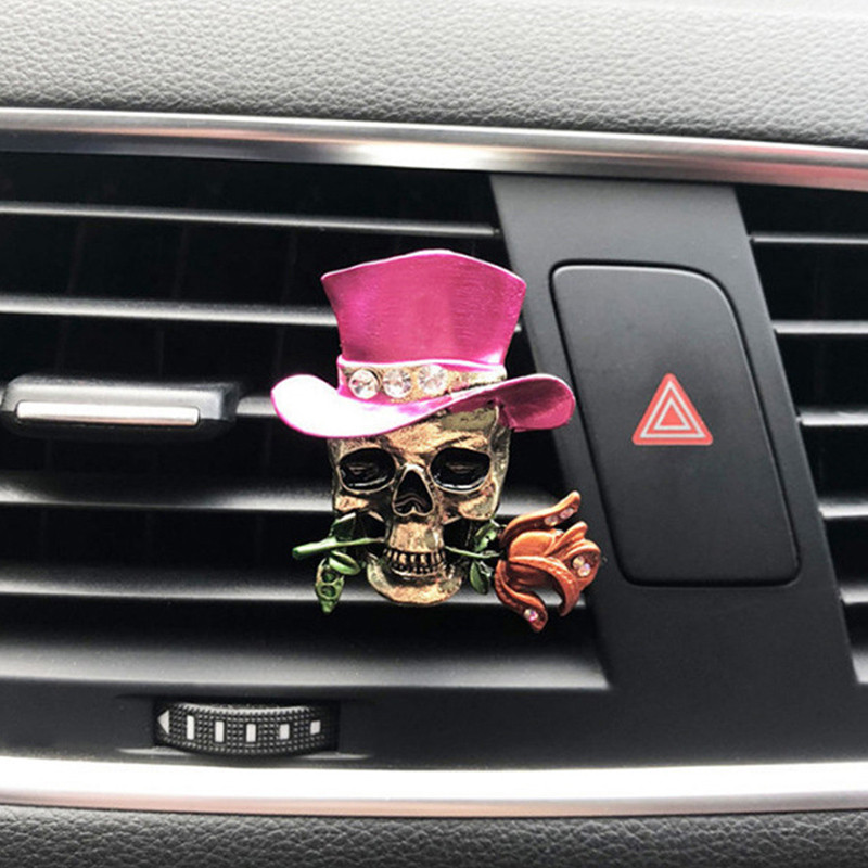 Craniu de flori Accesorii pentru mașină Decor interior Odorizant pentru mașină Priză automată Clip de parfum Miros de mașină Miros pentru ornamente auto Cadouri