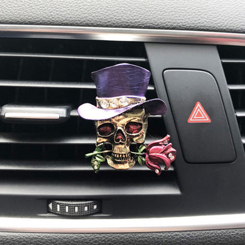 Craniu de flori Accesorii pentru mașină Decor interior Odorizant pentru mașină Priză automată Clip de parfum Miros de mașină Miros pentru ornamente auto Cadouri