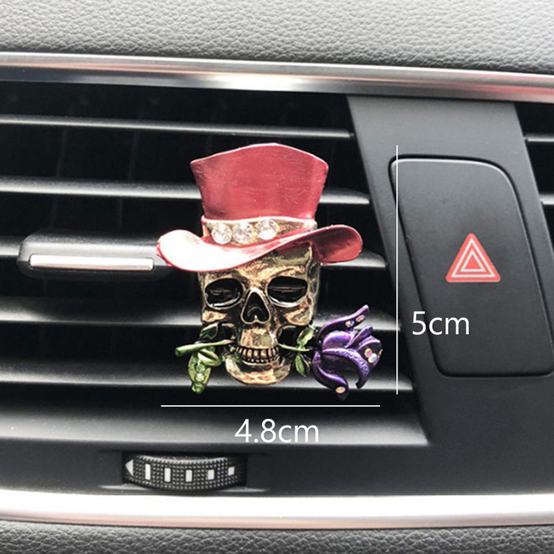 Craniu de flori Accesorii pentru mașină Decor interior Odorizant pentru mașină Priză automată Clip de parfum Miros de mașină Miros pentru ornamente auto Cadouri