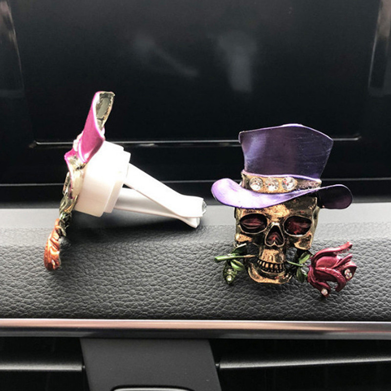 Craniu de flori Accesorii pentru mașină Decor interior Odorizant pentru mașină Priză automată Clip de parfum Miros de mașină Miros pentru ornamente auto Cadouri