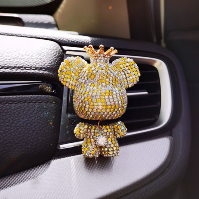 Nou Charm Urs Ornamente pentru odorizant Creativ Cristal Decor Diamant Priza de aer Accesorii pentru aromaterapie auto