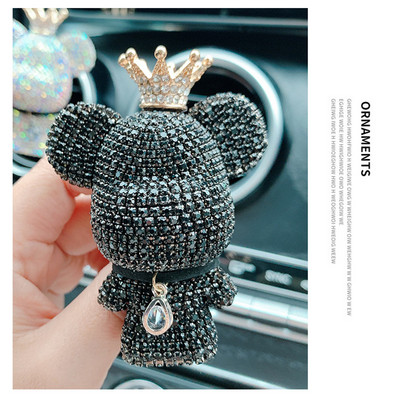 Nou Charm Urs Ornamente pentru odorizant Creativ Cristal Decor Diamant Priza de aer Accesorii pentru aromaterapie auto