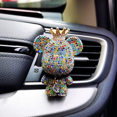 Nou Charm Urs Ornamente pentru odorizant Creativ Cristal Decor Diamant Priza de aer Accesorii pentru aromaterapie auto