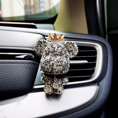 Nou Charm Urs Ornamente pentru odorizant Creativ Cristal Decor Diamant Priza de aer Accesorii pentru aromaterapie auto