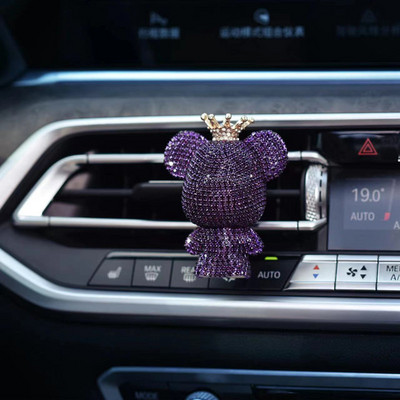 Nou Charm Urs Ornamente pentru odorizant Creativ Cristal Decor Diamant Priza de aer Accesorii pentru aromaterapie auto