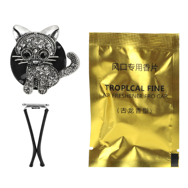 Aerisire pentru mașină Parfum Priză automată Odorizant pentru mașină Difuzor de aromă Aparat de aer condiționat Clip de podoabă Diamant Pisici Modelare